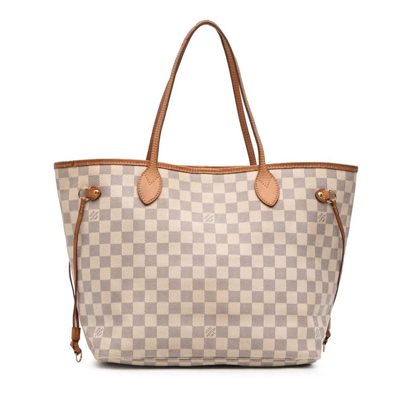 Louis Vuitton Damier Azur Neverfull MM White Very good condition - Front View