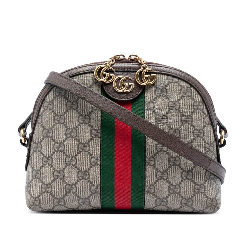 Gucci Small GG Supreme Web Ophidia Dome Crossbody Beige Very good condition - Front View