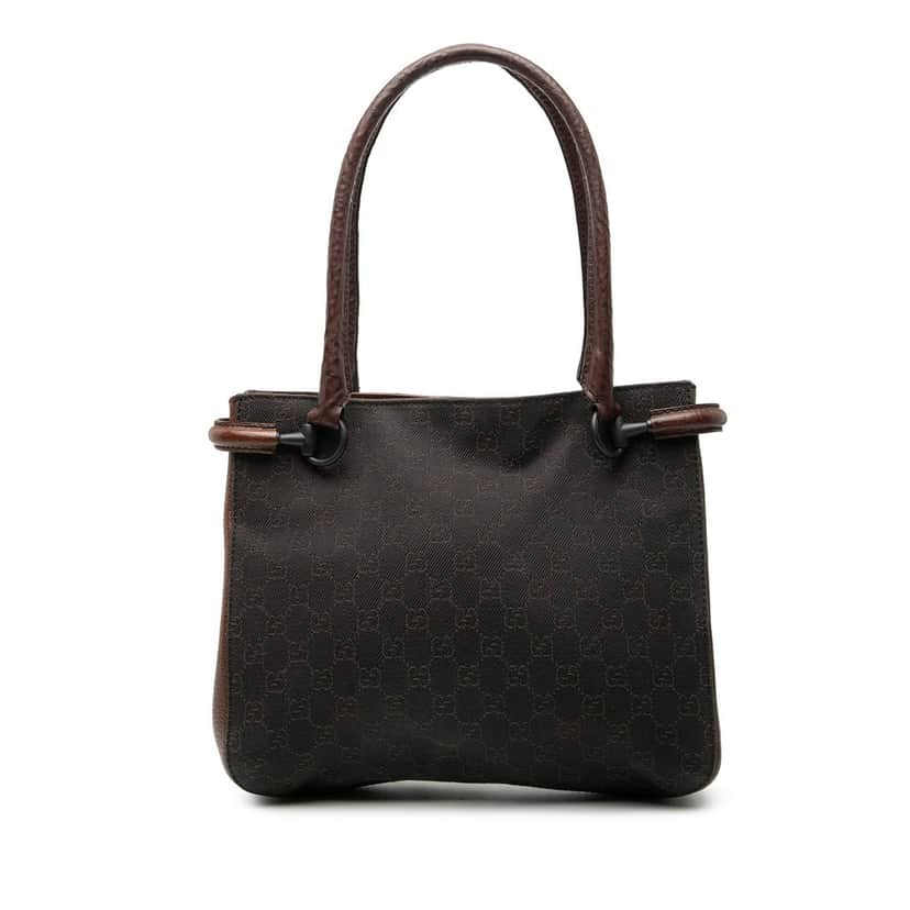 Gucci GG Denim Shoulder Bag Brown Very good condition - Front View