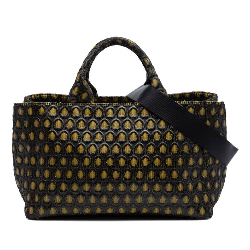 Prada Tessuto Broccato Canapa Tote Gold Very good condition - Front View