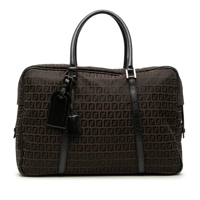 Fendi Zucchino Canvas Travel Bag Brown Very good condition - Front View