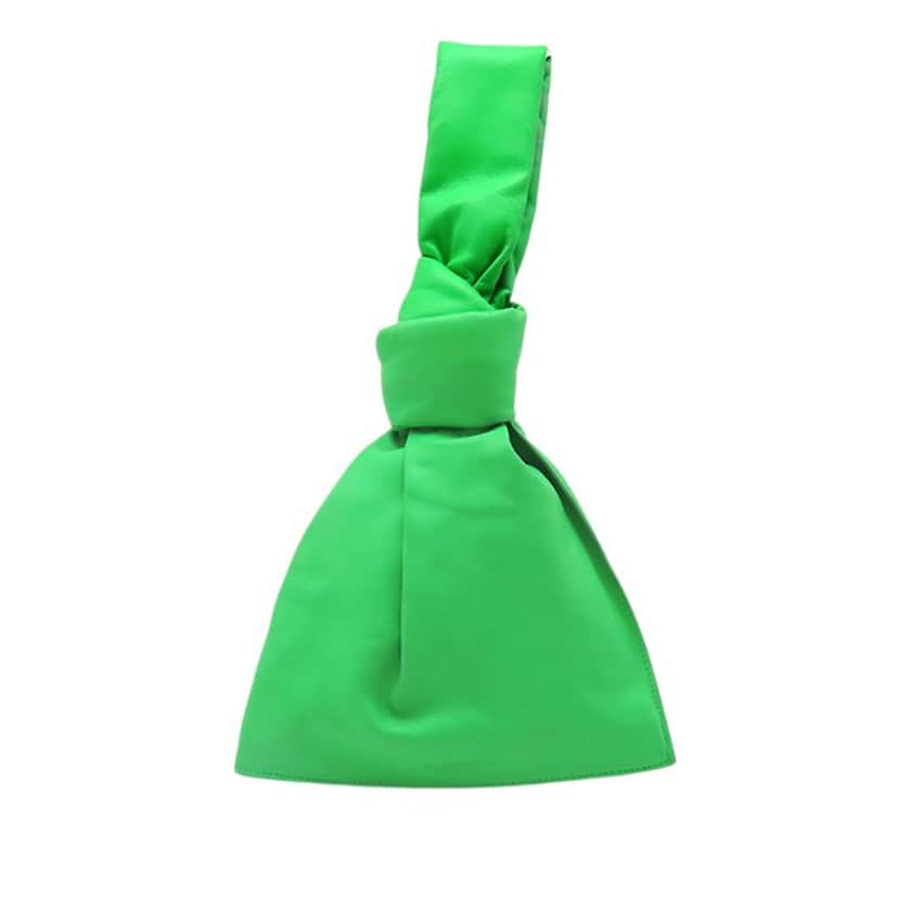 Bottega Veneta MIni Nappa The Twist Handbag Green Leather Very good condition - Front View