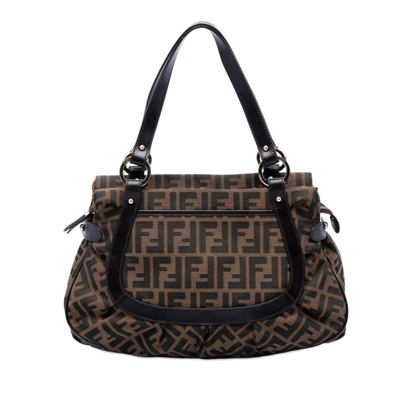 Fendi Medium Zucca Canvas Chef Shopper Tote Brown Very good condition - Front View