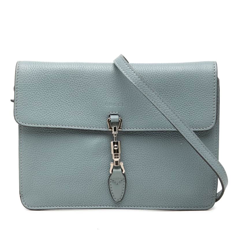 Gucci Calfskin Soft Jackie Convertible Crossbody Blue Leather Very good condition - Front View