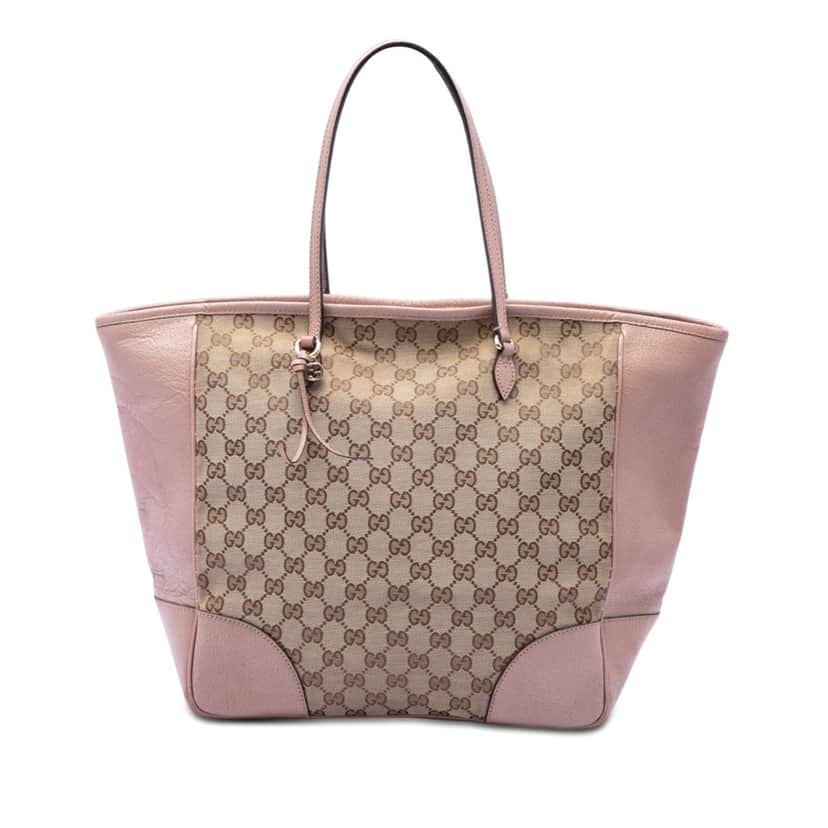 Gucci GG Canvas and Leather Bree Tote Beige Very good condition - Front View