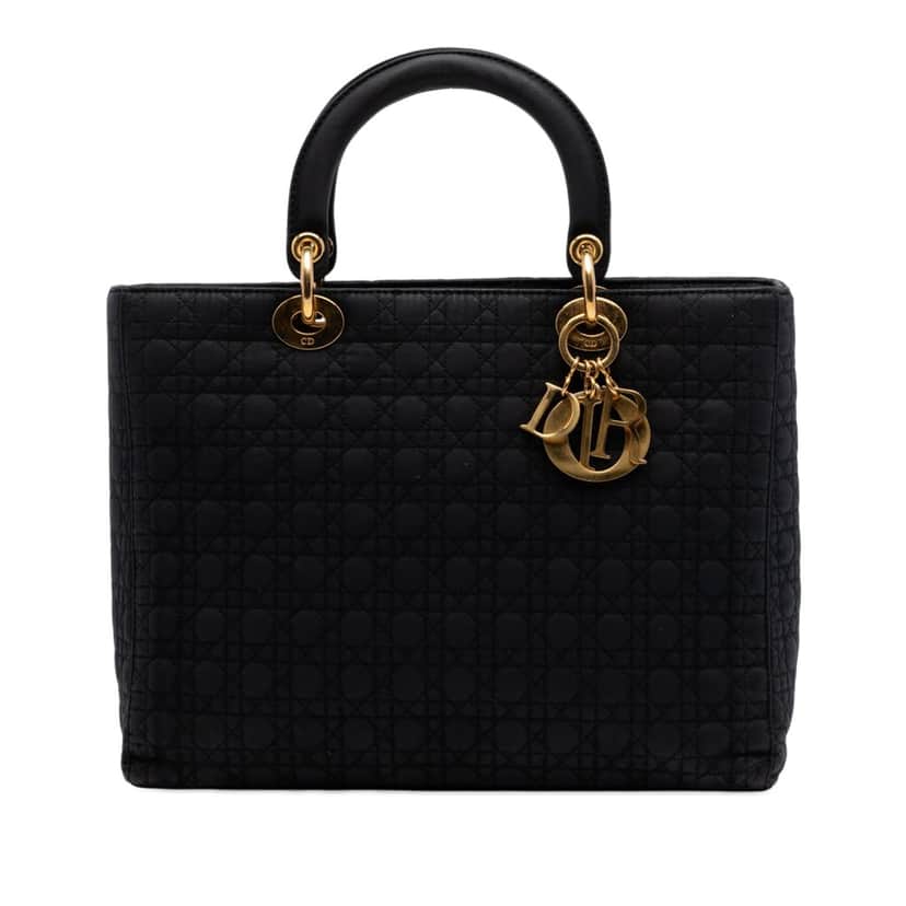Dior Large Nylon Microcannage Lady Dior Black Very good condition - Front View