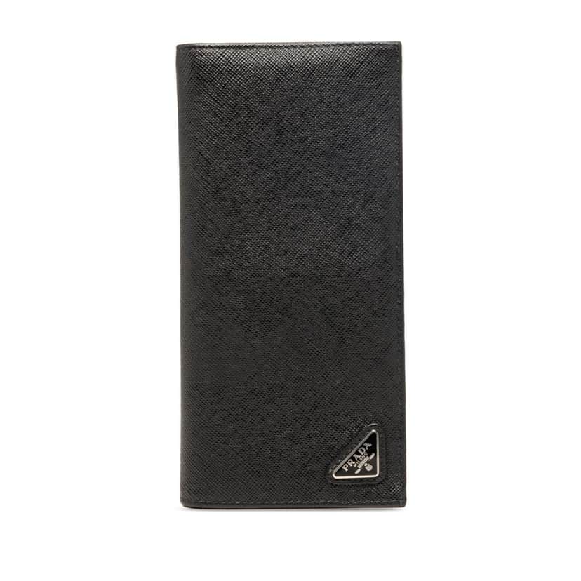 Prada Saffiano Bifold Long Wallet Black Leather Very good condition - Front View