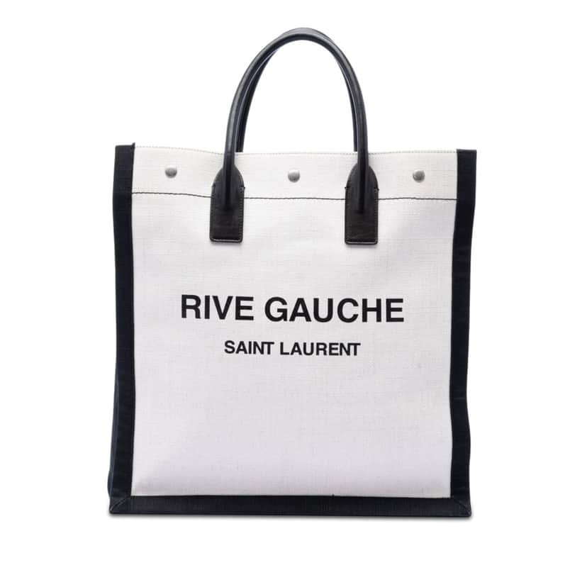 Saint Laurent Linen Rive Gauche North South Tote White Very good condition - Front View