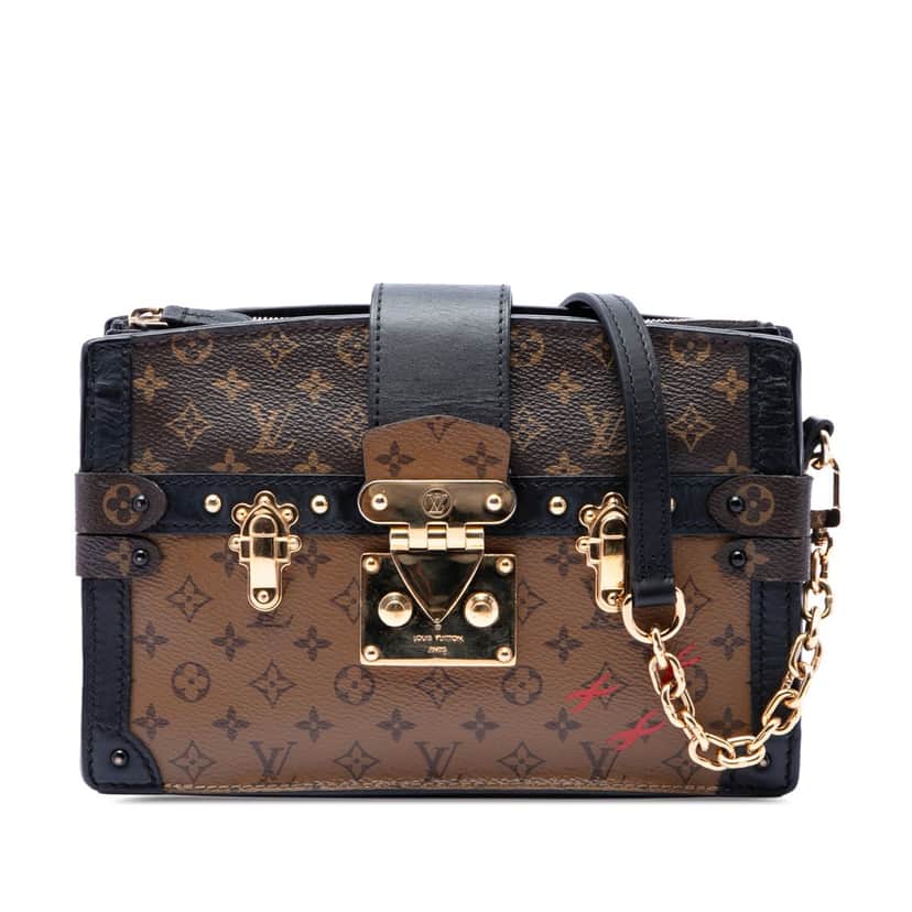 Louis Vuitton Monogram Reverse Trunk Clutch Brown Very good condition - Front View