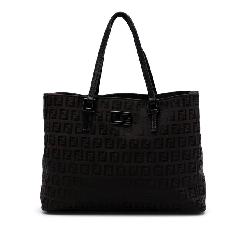 Fendi Zucchino Canvas Tote Brown Very good condition - Front View