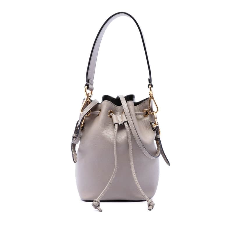 Fendi Mini Leather Mon Tresor Bucket Bag Brown Leather Very good condition - Front View