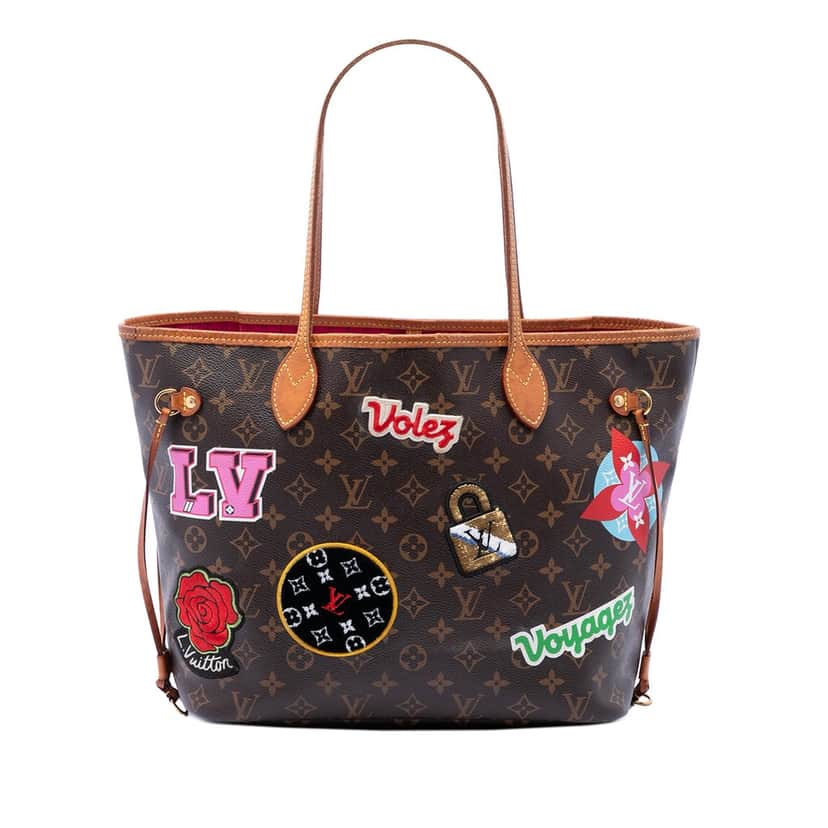 Louis Vuitton Monogram Patches Neverfull MM Brown Very good condition - Front View