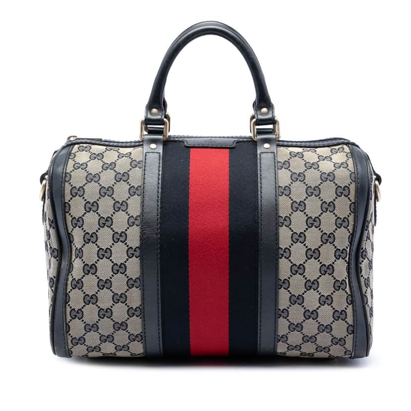 Gucci Medium GG Canvas Web Joy Boston Bag Beige Very good condition - Front View