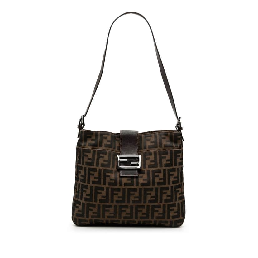 Fendi Zucca Canvas Shoulder Bag Brown Very good condition - Front View