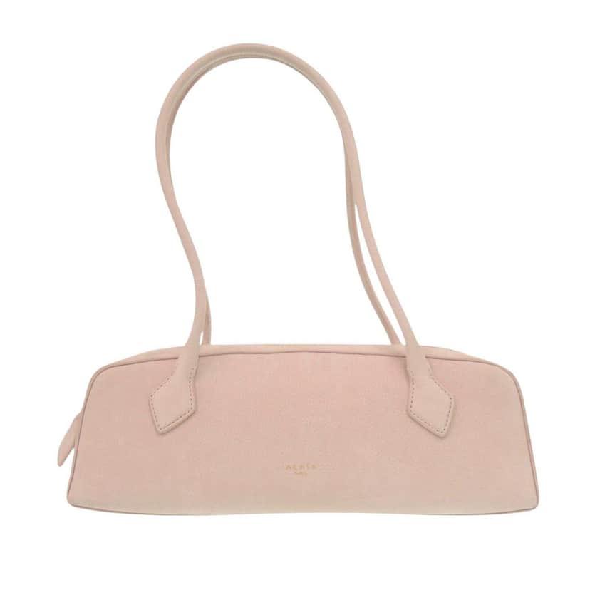 Alaïa Medium Nubuck Le Teckel Shoulder Bag Pink Leather Very good condition - Front View