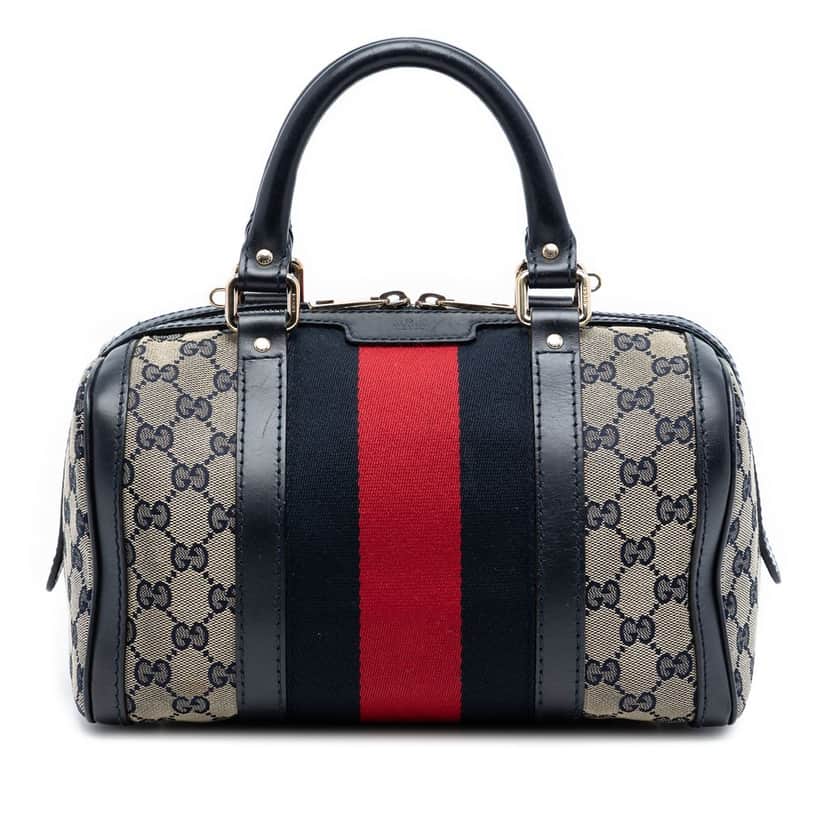Gucci Small GG Canvas Web Joy Boston Bag Beige Very good condition - Front View