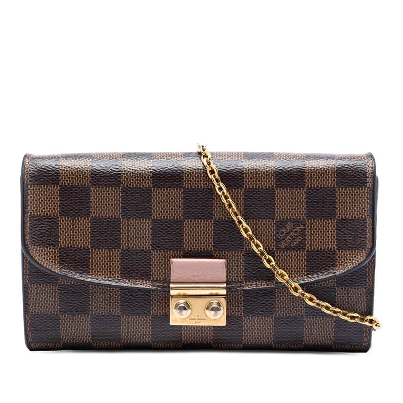Louis Vuitton Damier Ebene Croisette Chain Wallet Brown Very good condition - Front View