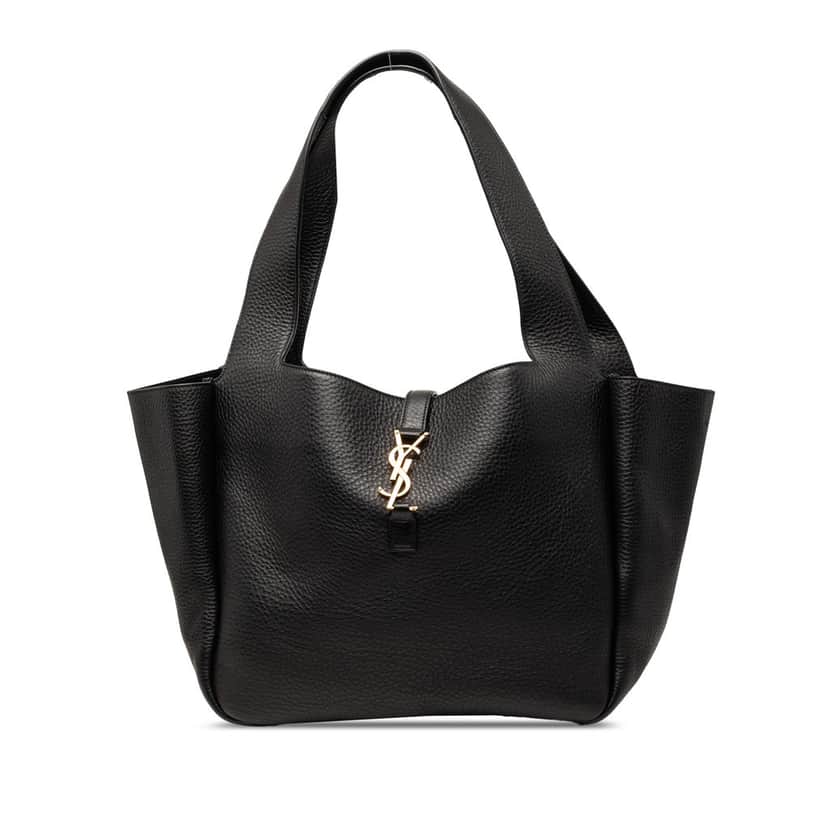 Saint Laurent Grained Deerskin Le 5 a 7 Bea Tote Black Leather Very good condition - Front View