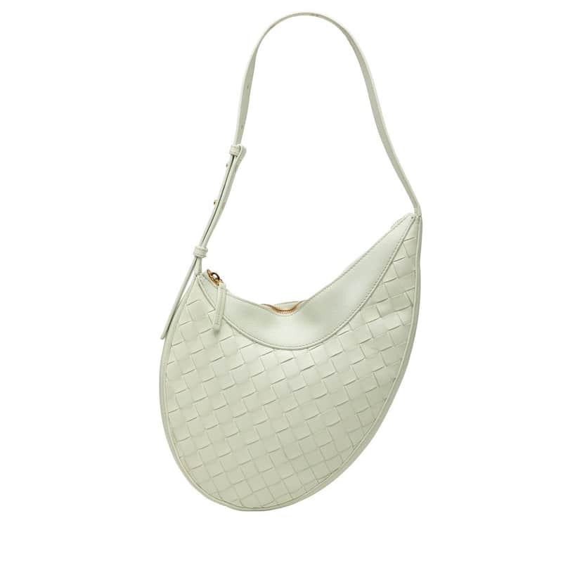 Bottega Veneta Small Nappa Intrecciato Drop Hobo Green Leather Very good condition - Front View