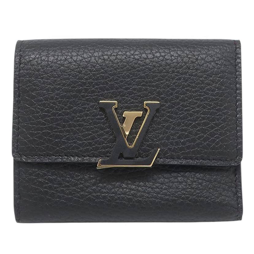 Louis Vuitton Taurillon Capucines Compact Wallet XS Black Leather Very good condition - Front View