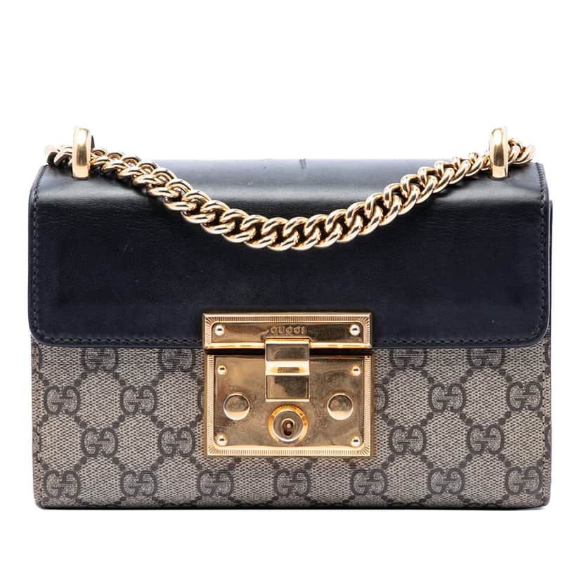 Gucci Small GG Supreme Padlock Crossbody Beige Very good condition - Front View