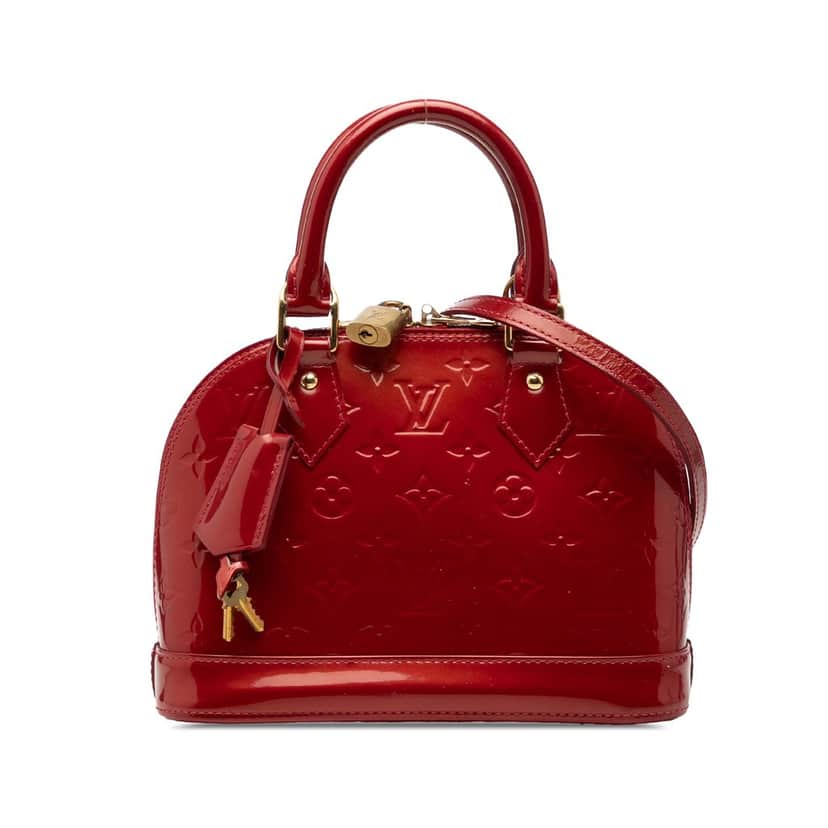 Louis Vuitton Monogram Vernis Alma BB Red Leather Very good condition - Front View