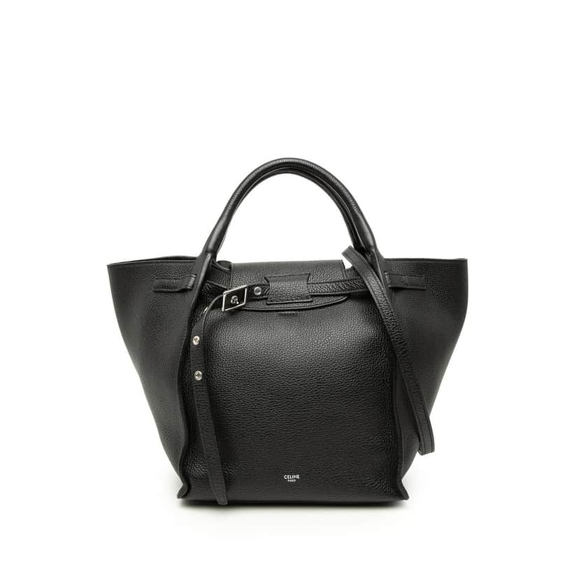 Celine Small Supple Grained Calfskin Big Bag Black Leather Very good condition - Front View