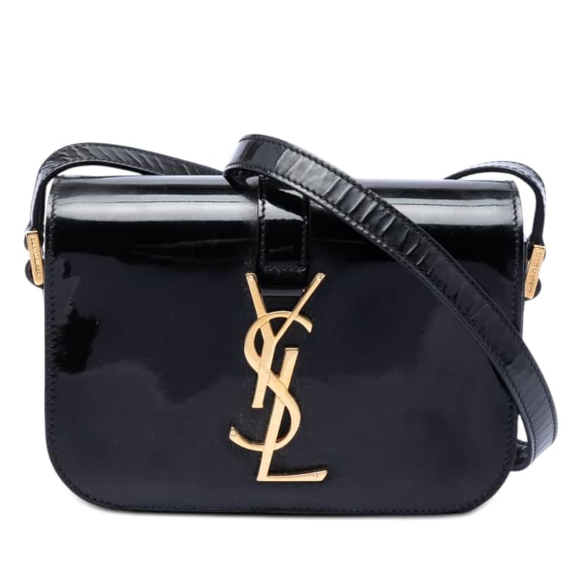Saint Laurent Small Patent Monogram Universite Bag Black Leather Very good condition - Front View
