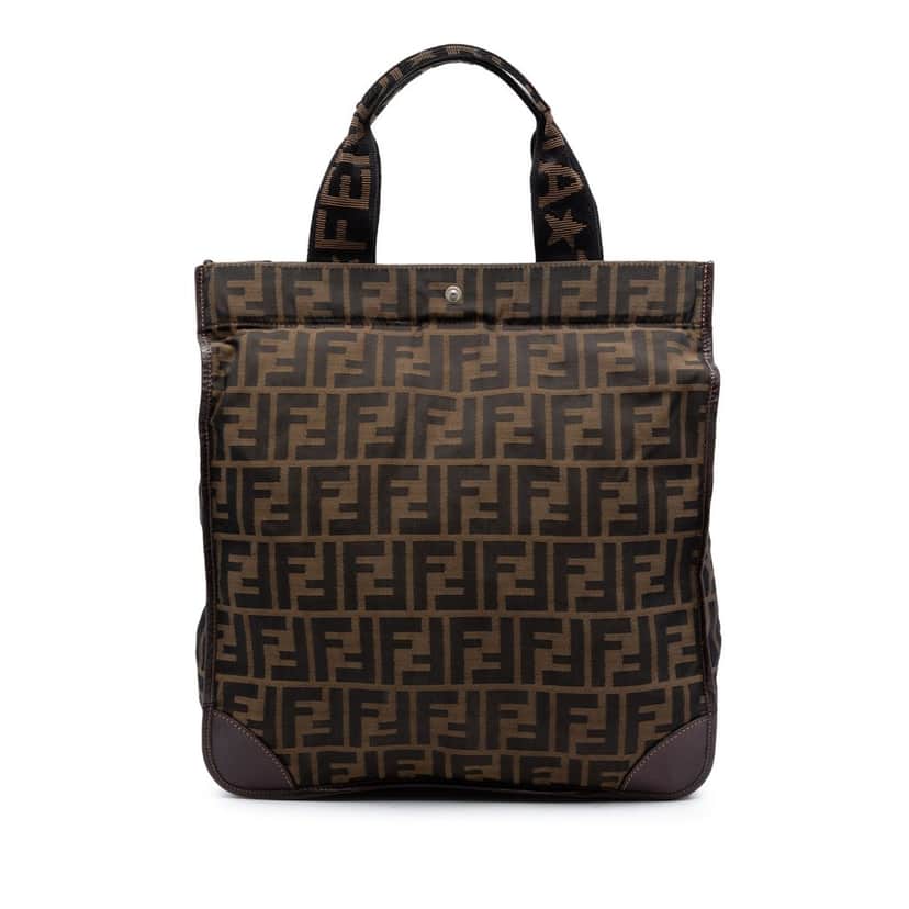 Fendi Zucca Canvas Shopping Tote Brown Very good condition - Front View