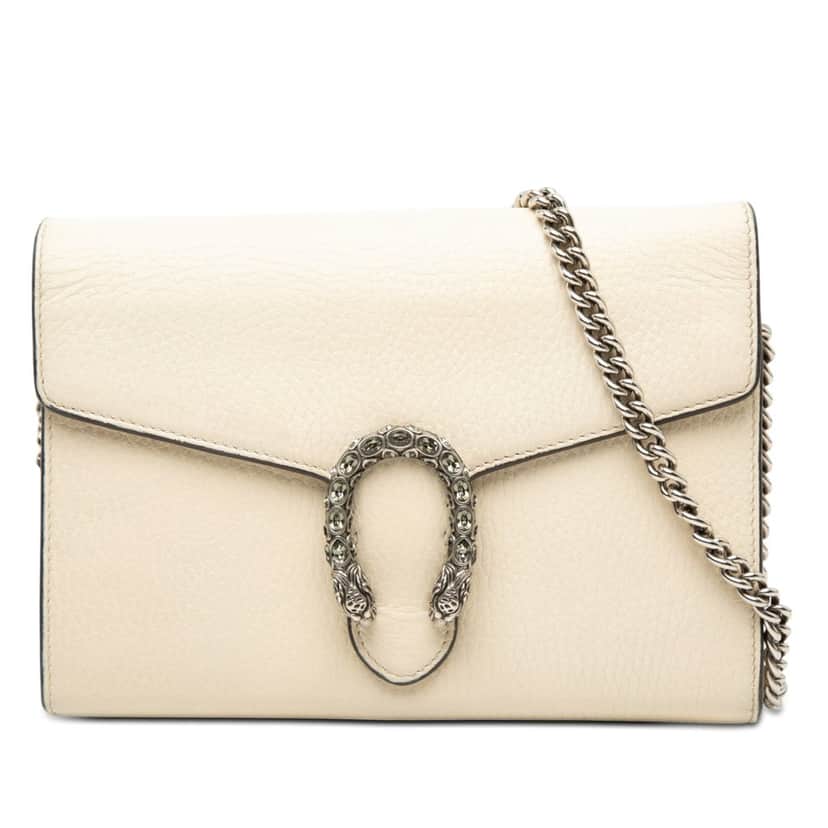 Gucci Calfskin Dionysus Wallet on Chain Brown Leather Very good condition - Front View