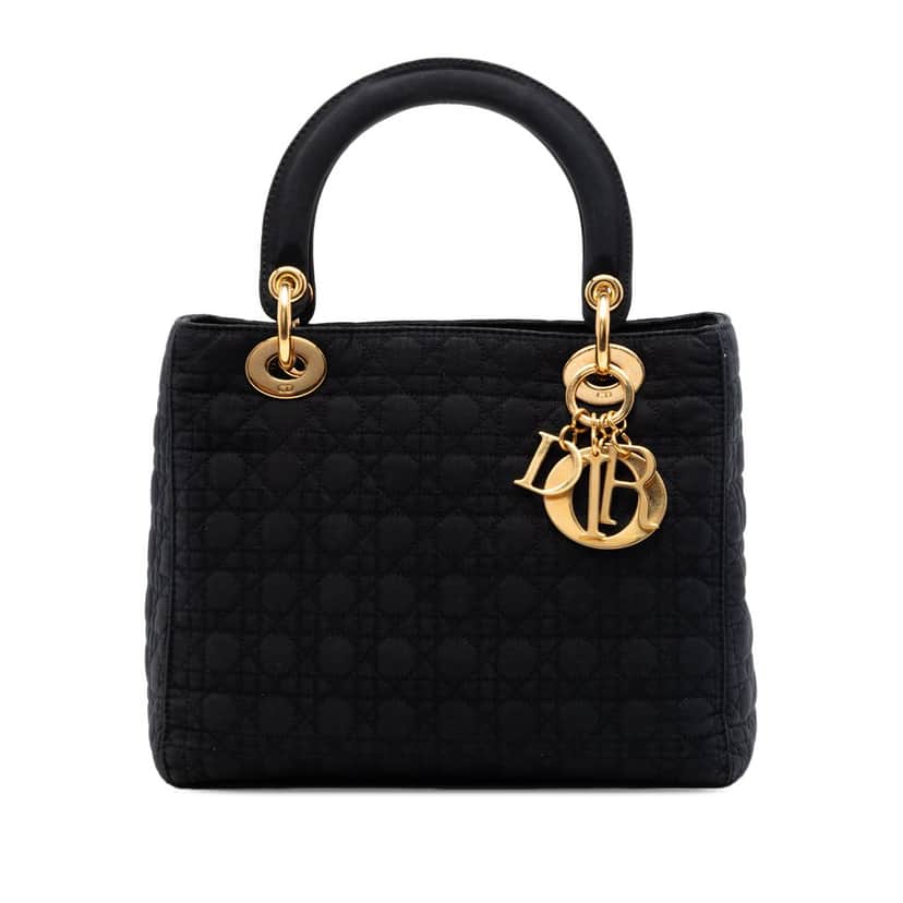 Dior Medium Nylon Microcannage Lady Dior Black Very good condition - Front View