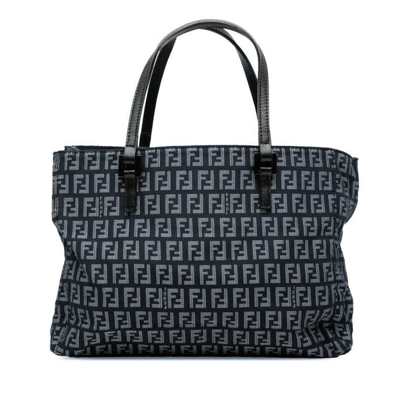 Fendi Zucchino Canvas Tote Blue Very good condition - Front View