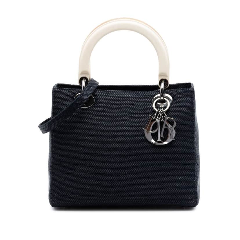 Dior Medium Nylon Lady Dior Blue Very good condition - Front View