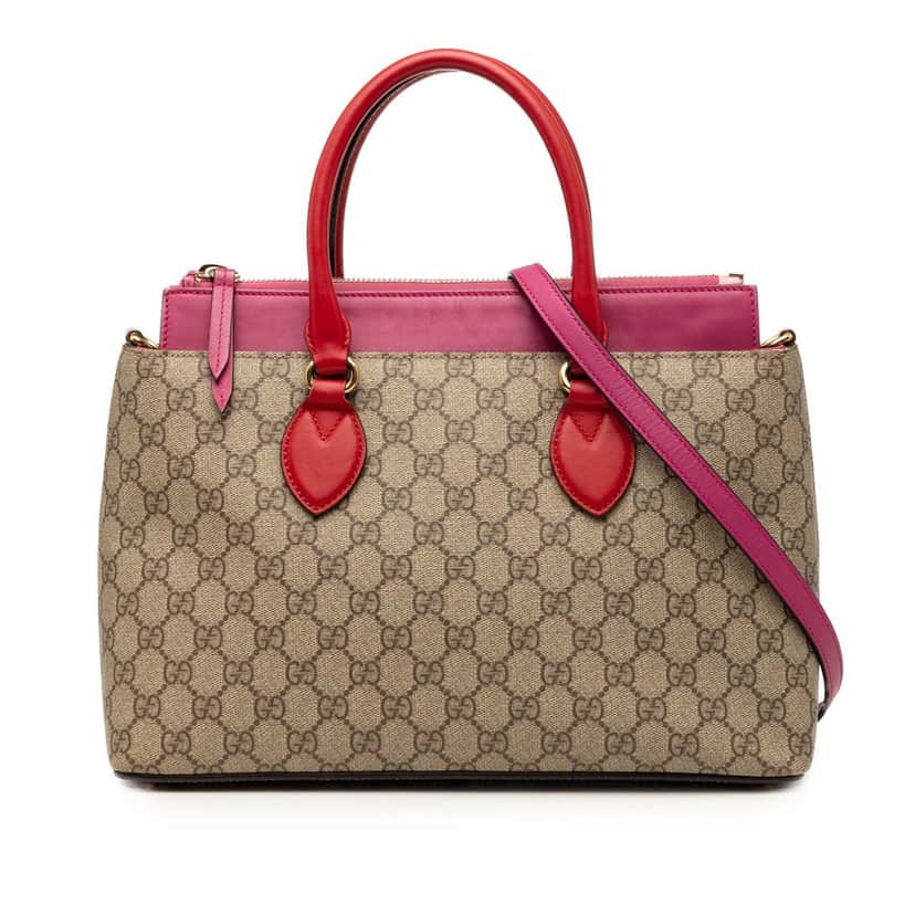 Gucci GG Supreme Linea A Satchel Beige Very good condition - Front View