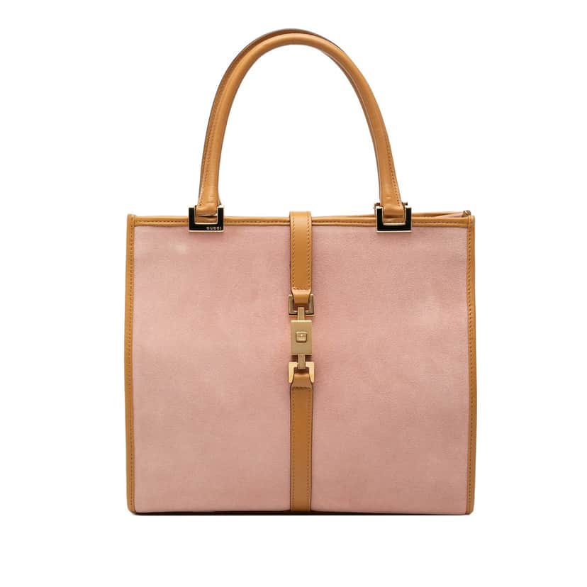 Gucci Suede Jackie Handbag Pink Leather Very good condition - Front View