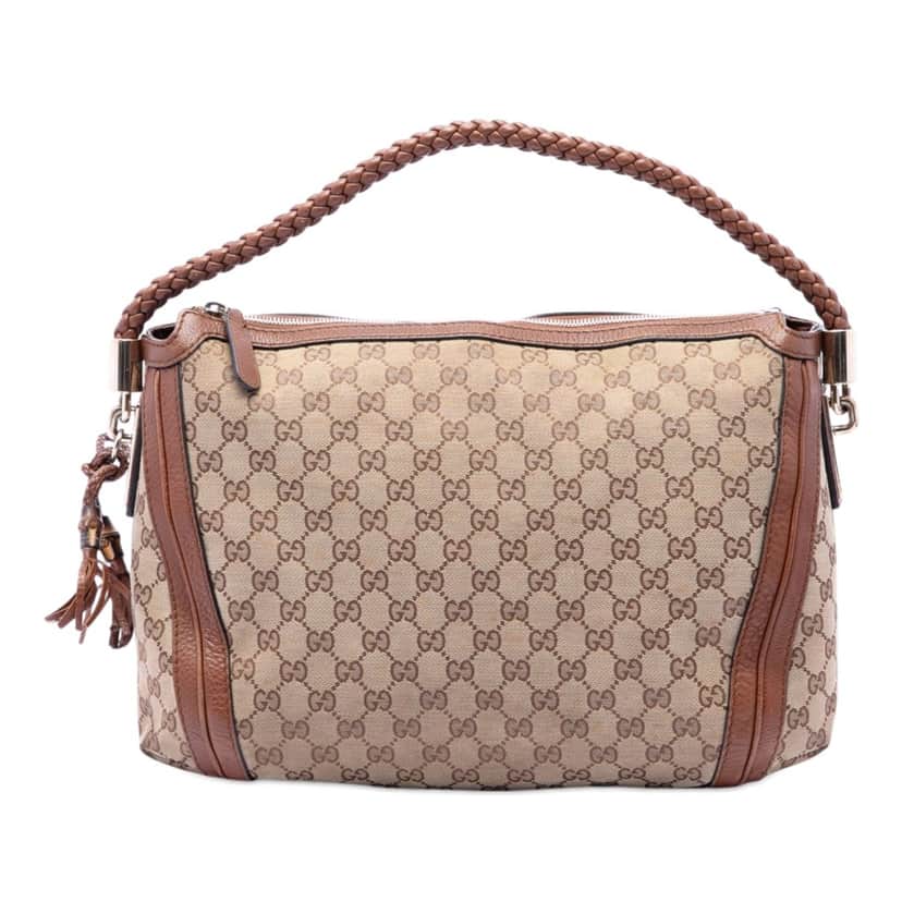 Gucci Medium GG Canvas Bella Shoulder Bag Beige Very good condition - Front View