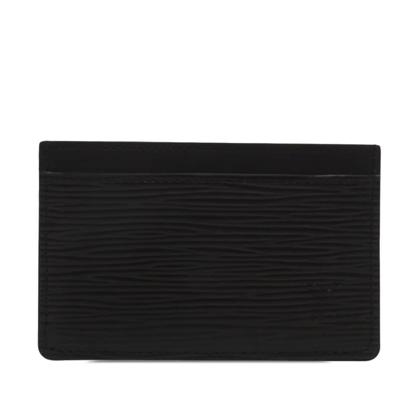 Louis Vuitton Epi Card Holder Black Leather Very good condition - Front View