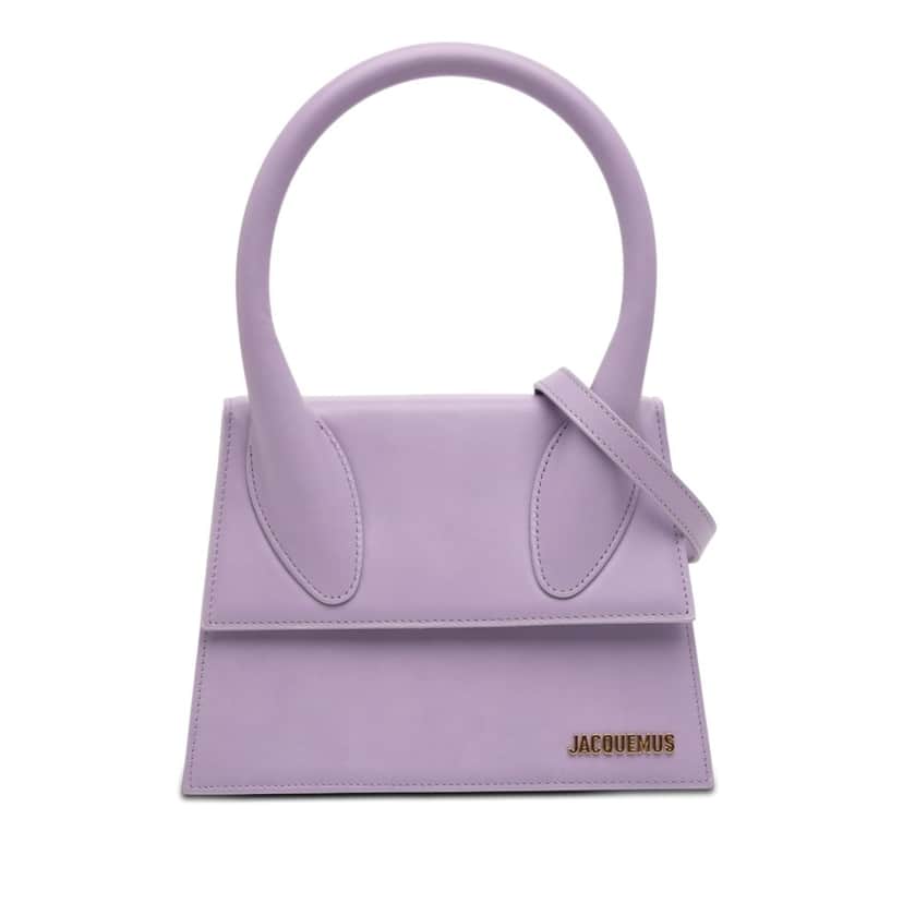 Jacquemus Smooth Calfskin Le Grand Chiquito Purple Leather Very good condition - Front View