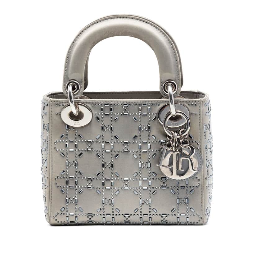 Dior Mini Satin Cannage Crystal Embellished Lady Dior Other Very good condition - Front View