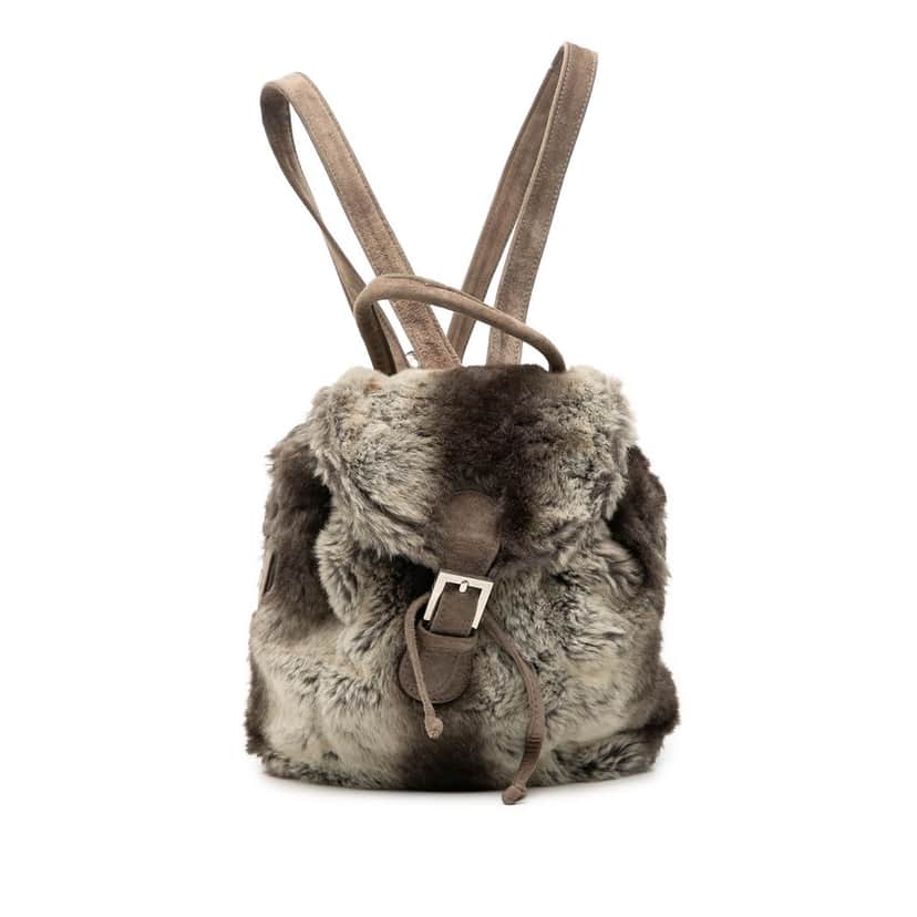 Fendi Mink Fur Tie Dye Print Backpack Other Very good condition - Front View
