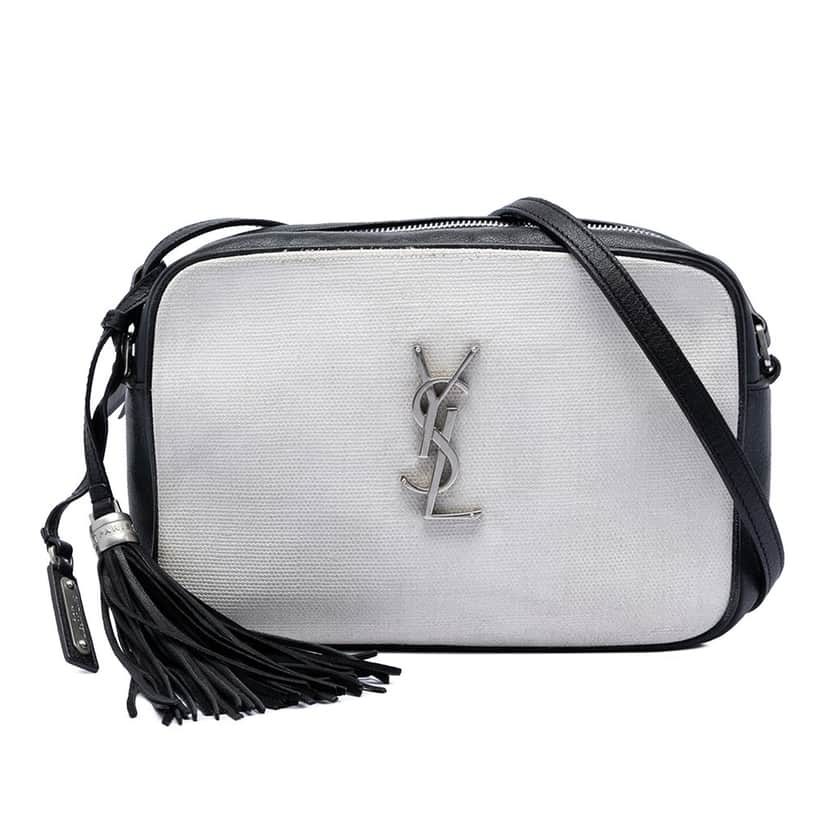 Saint Laurent Canvas Monogram Lou Camera Bag White Very good condition - Front View