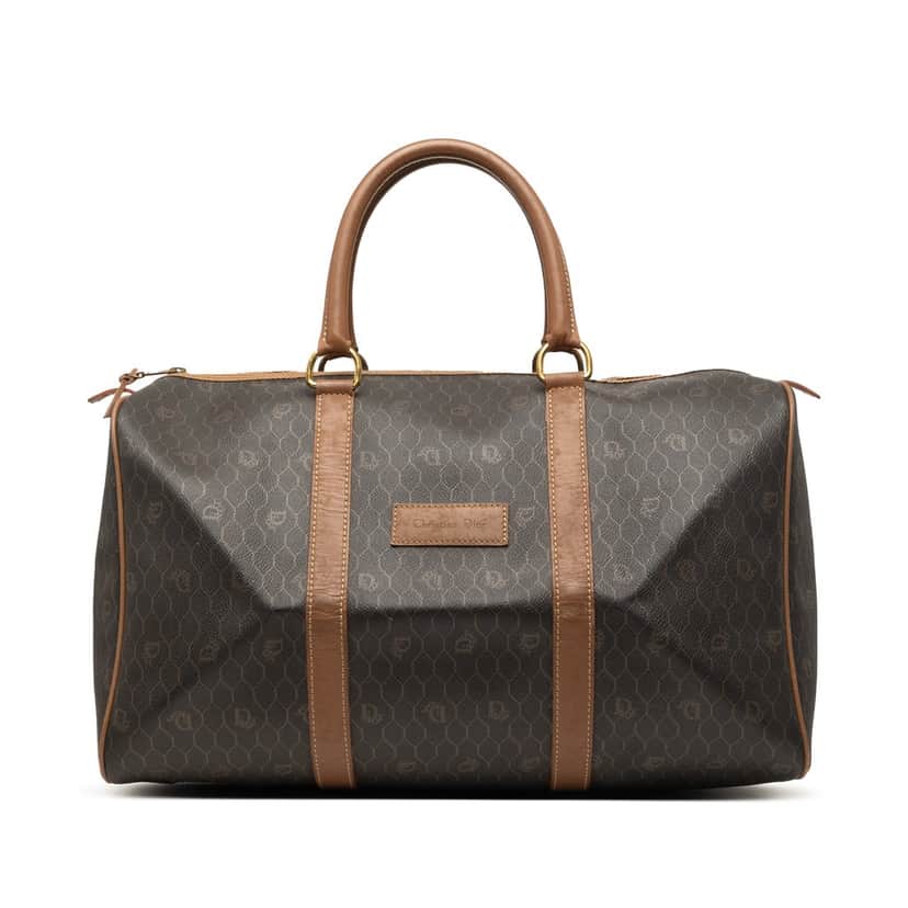 Dior Honeycomb Coated Canvas Travel Bag Black Good condition - Front View