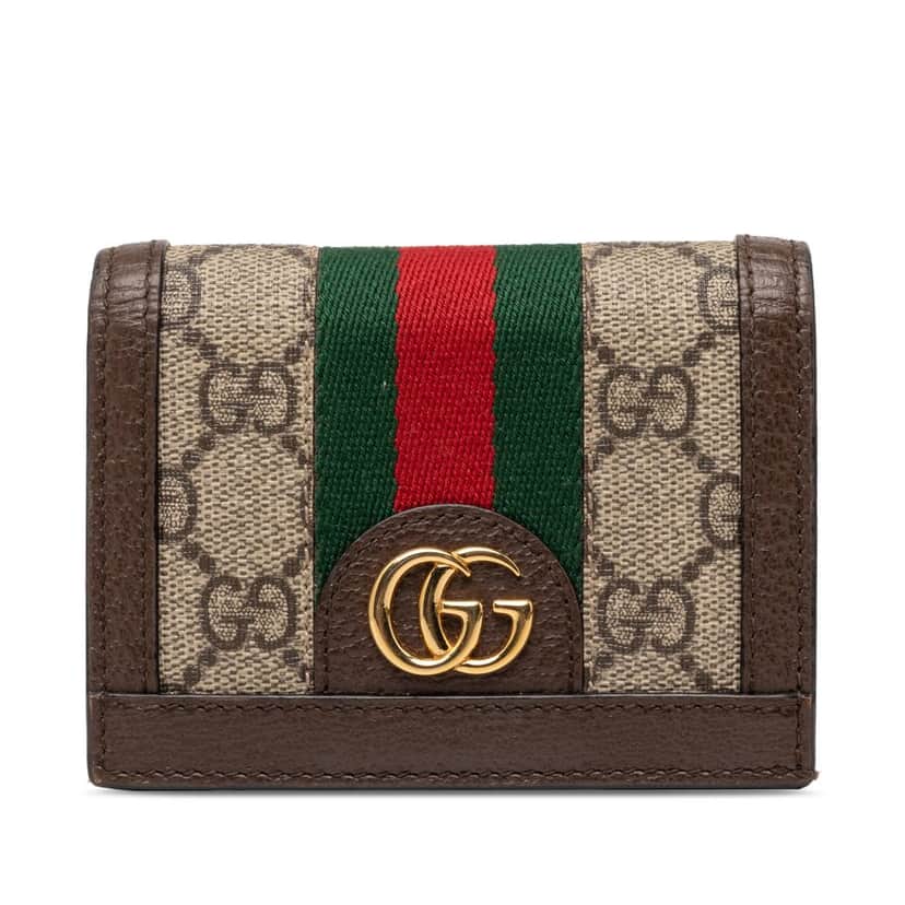 Gucci GG Supreme Web Ophidia Small Wallet Beige Very good condition - Front View