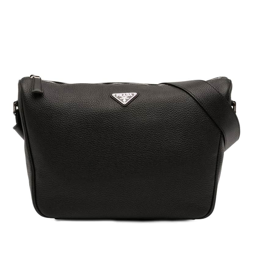 Prada Vitello Daino Crossbody Black Leather Very good condition - Front View