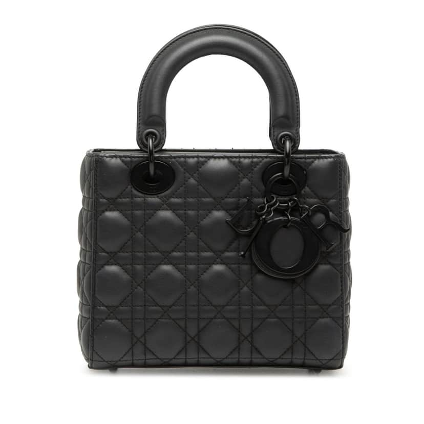 Dior Small Ultra Matte Calfskin Cannage My ABCDior Lady Dior Black Leather Very good condition - Front View
