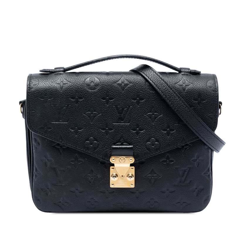 Louis Vuitton Monogram Empreinte Pochette Metis Black Leather Very good condition - Front View