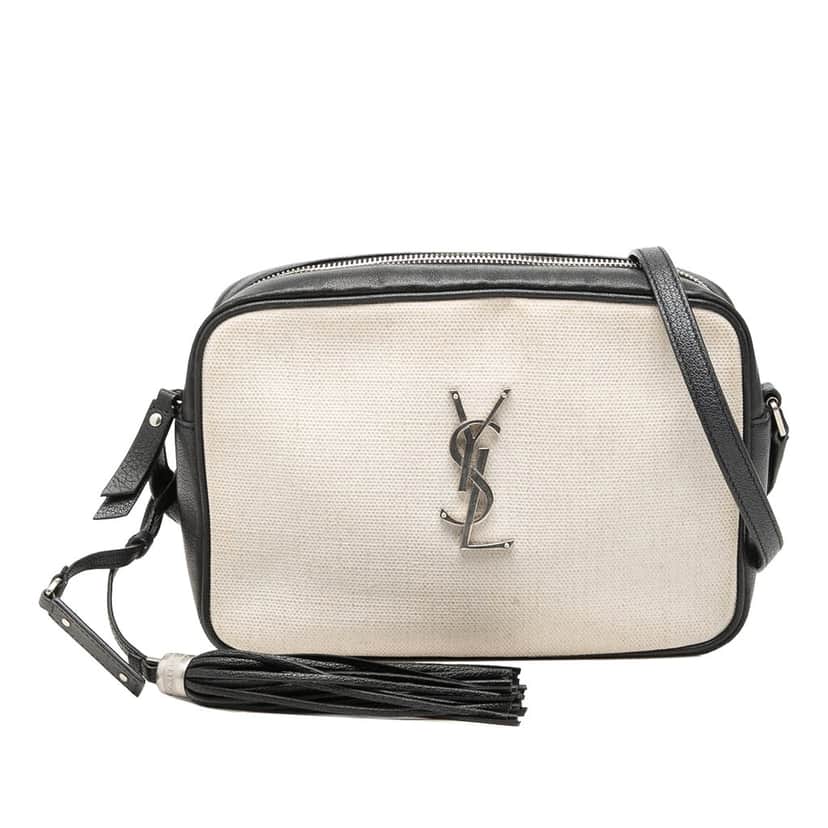 Saint Laurent Canvas Monogram Lou Camera Bag White Very good condition - Front View