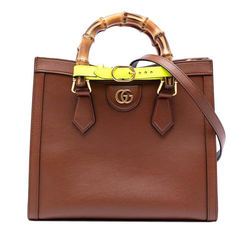 Gucci Medium Leather Bamboo Diana Satchel Brown Leather Very good condition - Front View