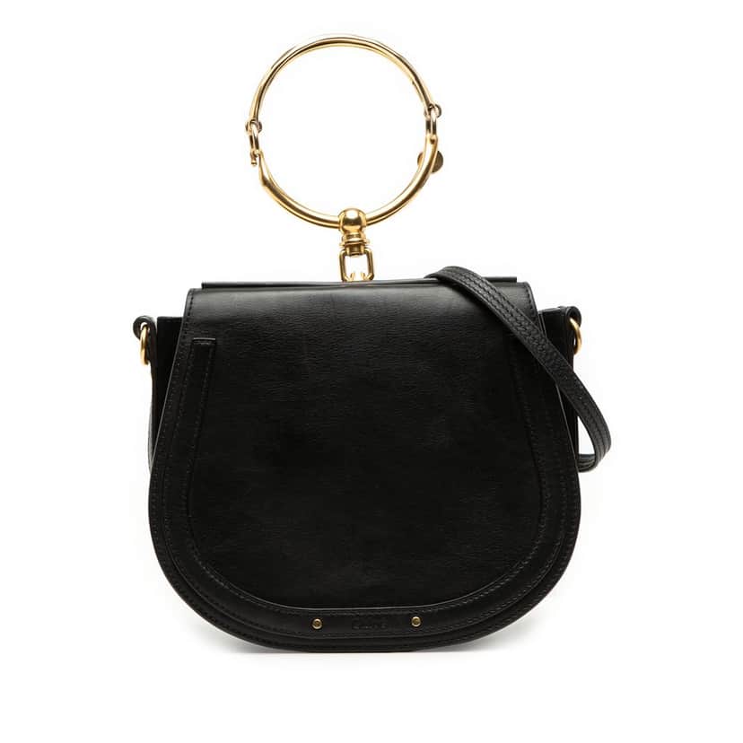 Chloé Medium Leather Nile Bracelet Satchel Black Leather Very good condition - Front View