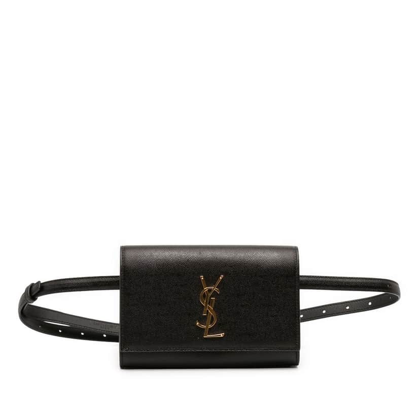 Saint Laurent Grain de Poudre Leather Kate Belt Bag Black Leather Very good condition - Front View